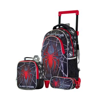 Kit-Mochila-Carrinho---Lancheira---Estojo-Preto-e-Vermelho-Kids-Super-Spider-|-Seanite-Tamanho--UN---Cor--PRETO-0